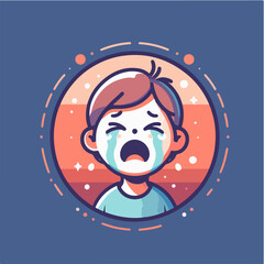 Vector image of a crying child