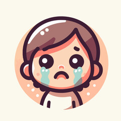 Vector image of a crying child