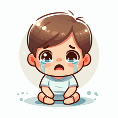 Vector image of a crying child