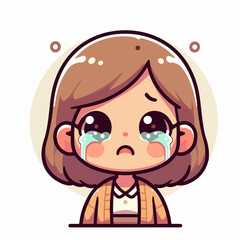 Vector image of a crying child
