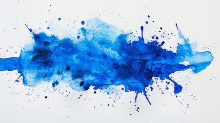 Obraz premium Abstract blue watercolor on white background.The color splashing on the paper.It is a hand drawn.