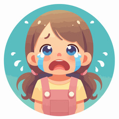 Obraz premium Vector image of a crying child