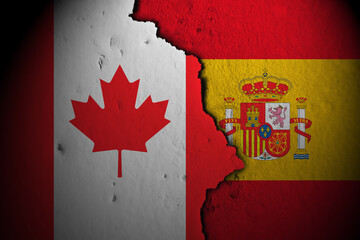 Relations between canada and spain - obrazy, fototapety, plakaty