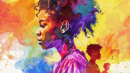 Celebrating juneteenth and african american liberation day. American holiday, celebrated in June 19. Water color style