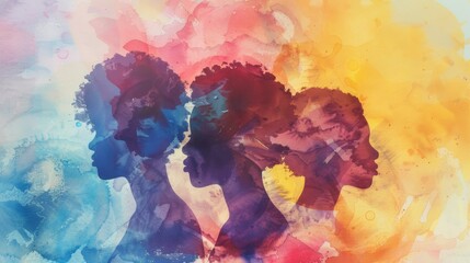 Celebrating juneteenth and african american liberation day. American holiday, celebrated in June 19. Water color style - obrazy, fototapety, plakaty