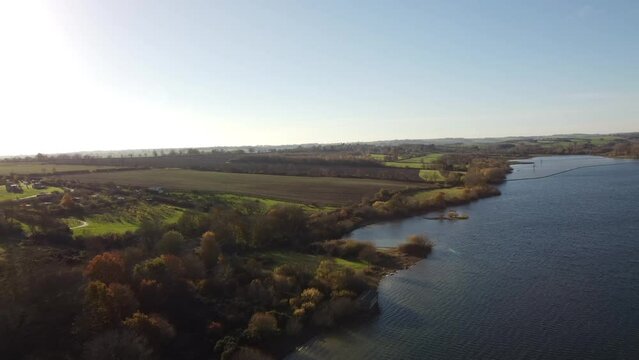 Rutland Water aerial view - England, Rutland, Edith Weston, UK