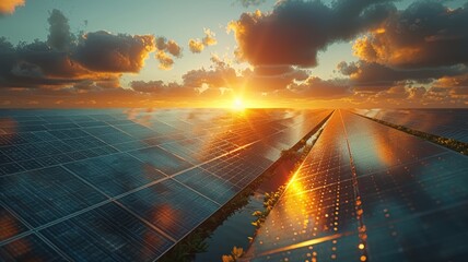 Solar energy field, powering the future sustainably
