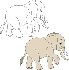 Elephant Clipart Set. Cartoon Wild Animals Clipart Set for Lovers of Wildlife.