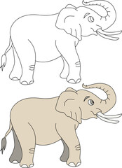 Elephant Clipart Set. Cartoon Wild Animals Clipart Set for Lovers of Wildlife.