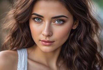 A Portrait Of Breathtakingly Gorgeous, Exotic, Beautiful Woman.
