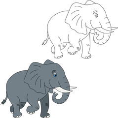 Elephant Clipart Set. Cartoon Wild Animals Clipart Set for Lovers of Wildlife.