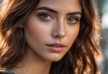 Fototapeta premium A Portrait Of Breathtakingly Gorgeous, Exotic, Beautiful Woman. 