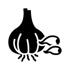Vector solid black icon for Garlic