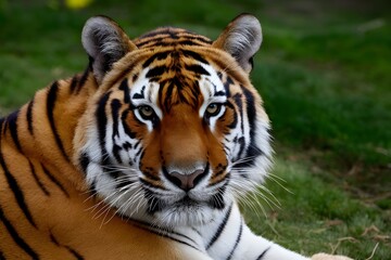 Obraz premium Pic Bengal tigers fierce gaze showcases majestic pattern in striped fur