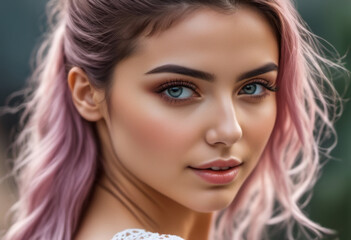 Naklejka premium A Portrait Of Breathtakingly Gorgeous, Exotic, Beautiful Woman. 