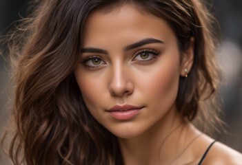 Fototapeta premium A Portrait Of Breathtakingly Gorgeous, Exotic, Beautiful Woman. 