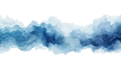 blue watercolor isolated on transparent background cutout