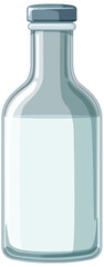 Simple clear glass bottle in vector format