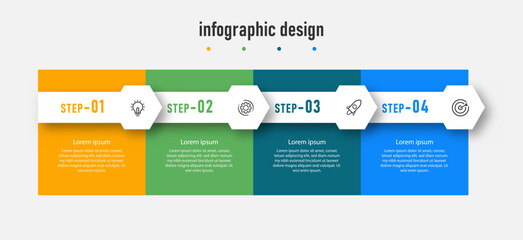 infographic element timeline with 4 steps, options. can be used for workflow diagram, info chart, web design. vector illustration.