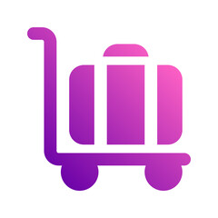 luggage cart gradient icon