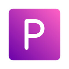 parking sign gradient icon
