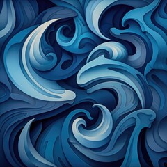 Abstract blue background with swirls.