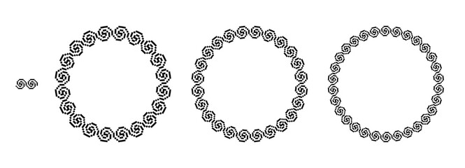 Greek frame, Circle Frame, Decorative border, vintage ornaments with seamless pattern vector illustration	