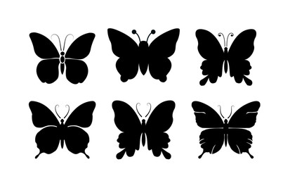 butterflies silhouttes set 