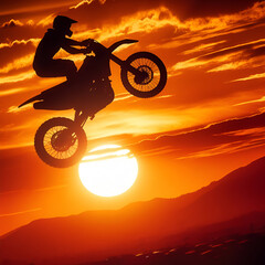 Silhouette of a motorcycle.