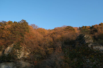 Beautiful autumn mountain landscape in Japan.