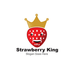 strawberry king logo design template