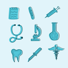 Medicine icon isolated set vector flat cartoon