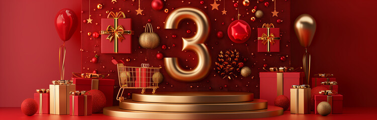banner theme of  3rd anniversary of an online shopping site