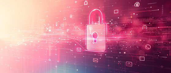 a digital padlock with a red background designed to emphasize the importance of PDPA