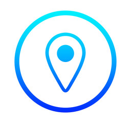 青いグラデーション｜シンプルなマップマーク
