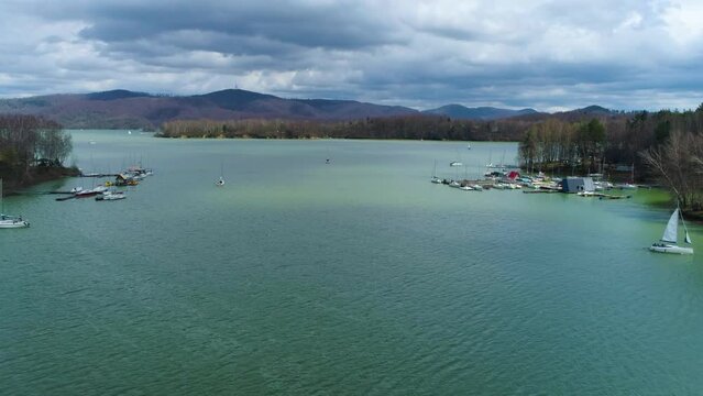 Solina Lake In Polanczyk Bieszczady Aerial View Poland
