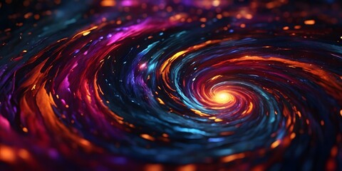 abstract  space Colorful Swirl in the Dark  A Hypnotic Dance of Light and Color