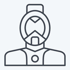 Icon Diving Mask. related to Diving symbol. line style. simple design illustration