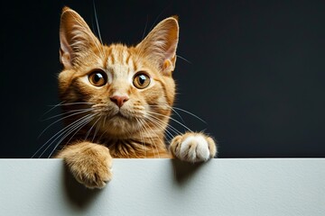 壁から覗く子猫