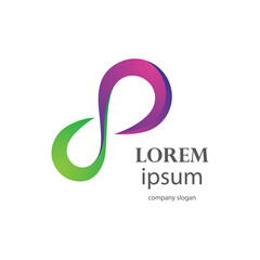 infinite number infinity logo design