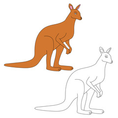 Kangaroo Clipart Set. Cartoon Wild Animals Clipart Set for Lovers of Wildlife.