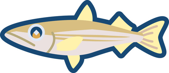 かわいいタイワンカマスのイラスト