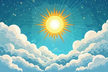 Sun clipart shining brightly in the sky