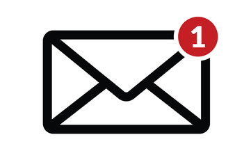 email message icon with notification popup for unread messages