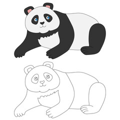 Panda Clipart Set. Cartoon Wild Animals Clipart Set for Lovers of Wildlife. 