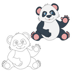 Panda Clipart Set. Cartoon Wild Animals Clipart Set for Lovers of Wildlife. 