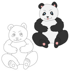 Panda Clipart Set. Cartoon Wild Animals Clipart Set for Lovers of Wildlife. 
