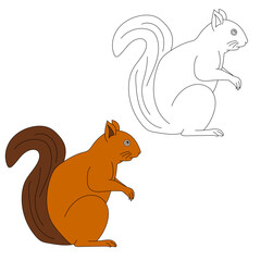Squirrel Clipart Set. Cartoon Wild Animals Clipart Set for Lovers of Wildlife. 