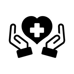 Obraz premium Vector solid black icon for Optimal care