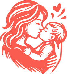 mother and baby vector
